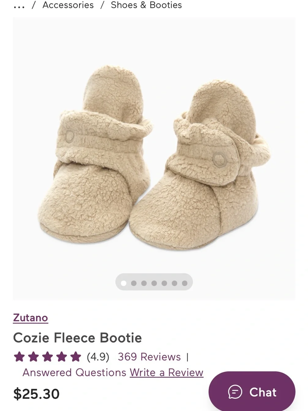 Zutano fleece Baby Booties 0-3 months in khaki